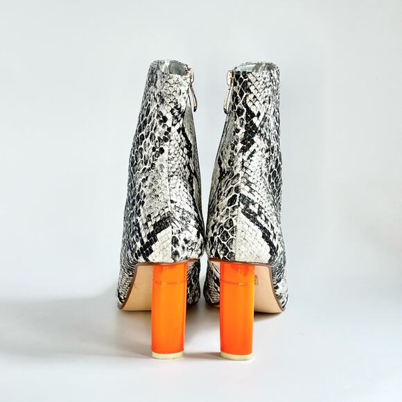 Cape Robbin Women Leatherette Snakeskin Oval Heel Bootie - Picture 5 of 8